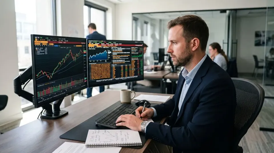 man, computer, trading, statistics