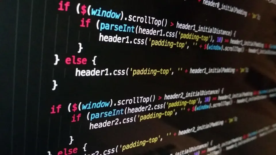 HTML and programming code on a computer screen