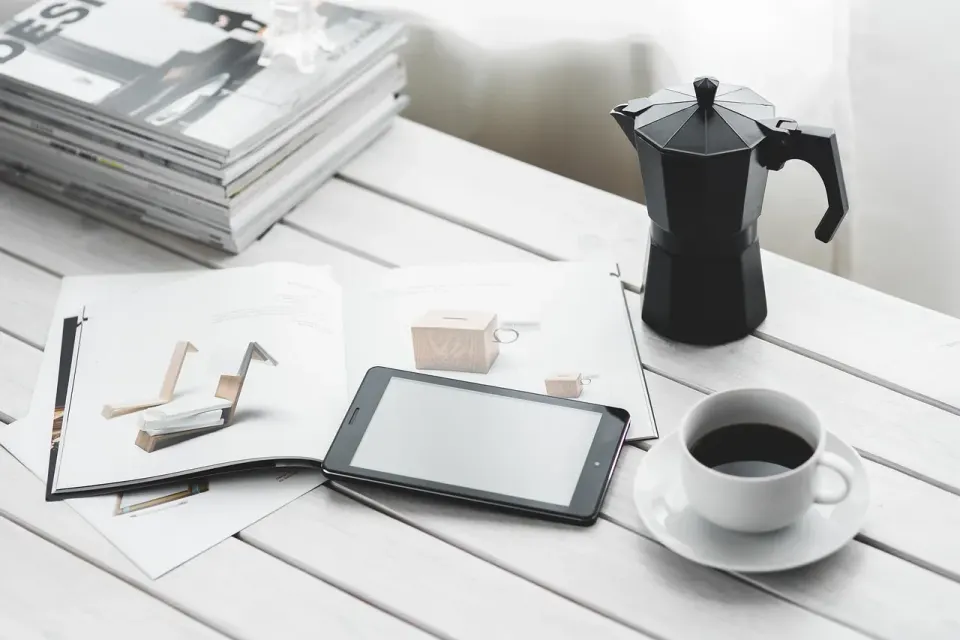 technology, tablet, coffee cup, digital tablet
