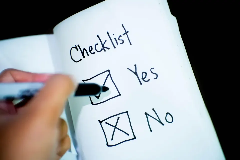 checklist, check yes or no, decision, opinion