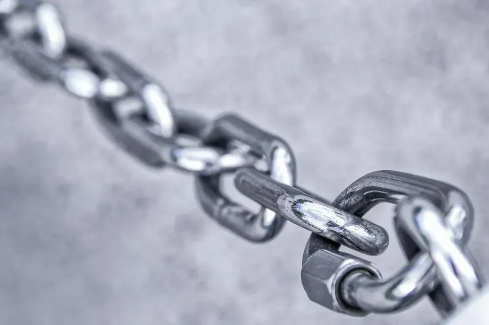 Close-up of linked metal chain links