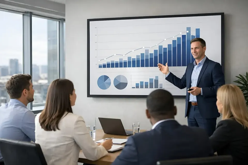 presentation, statistics, graph, meeting
